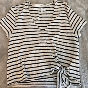 Madewell Stripped Tie Top